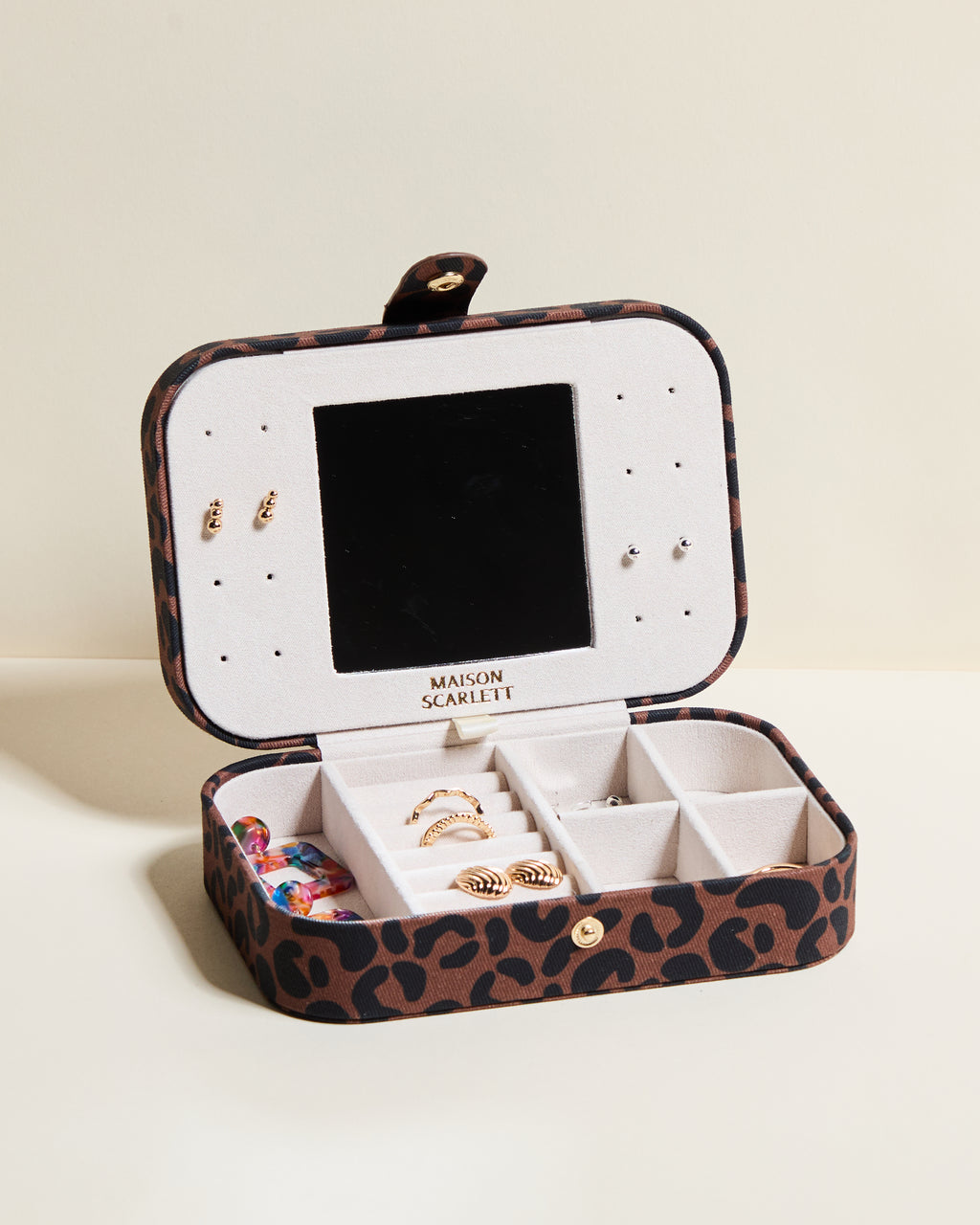 Joyero de viaje Brigitte de leopardo