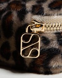 Minijoyero de viaje Marie de terciopelo con estampado de leopardo