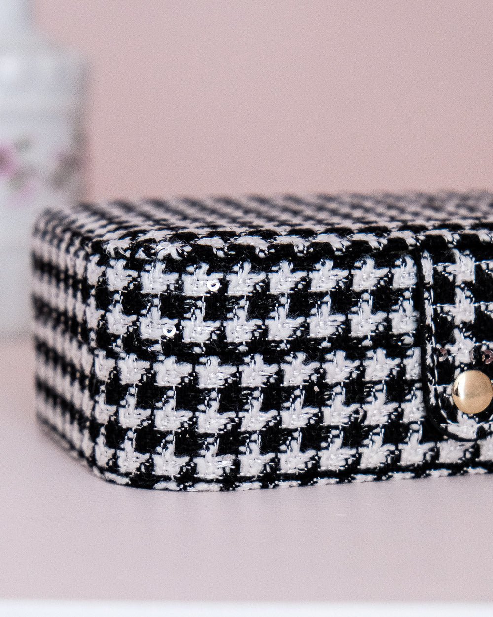Joyero de viaje Brigitte con estampado de pata de gallo - outlet