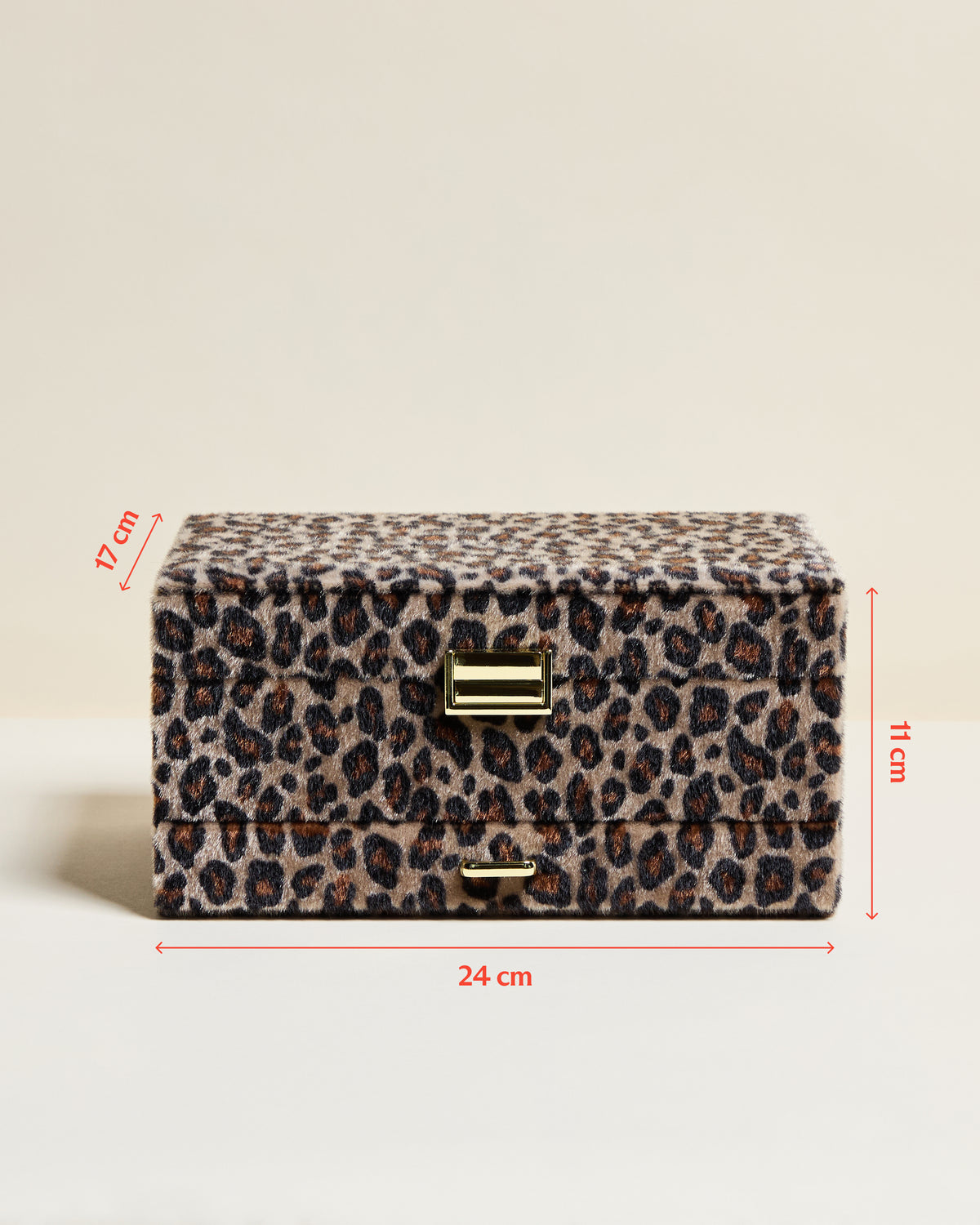 Joyero Denise de terciopelo de leopardo