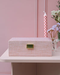 Joyero Louise con efecto lino - outlet
