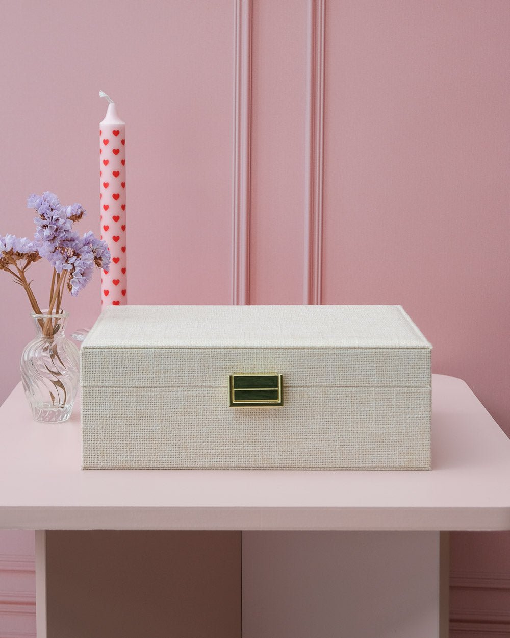 Joyero Louise con efecto lino - outlet