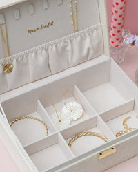 Joyero Louise con efecto lino - outlet