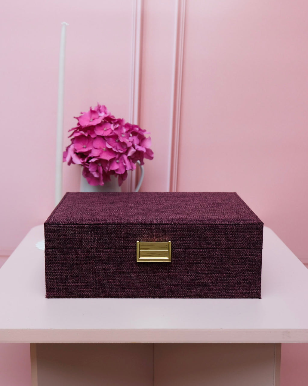 Joyero Louise con efecto lino - outlet