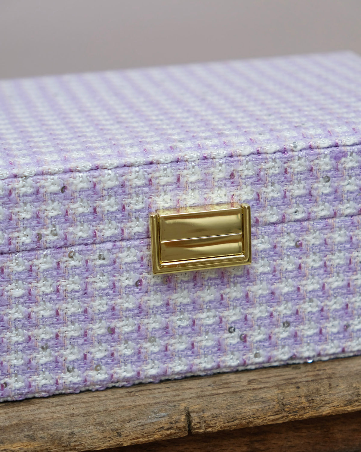 Joyero Louise con estampado de pata de gallo - outlet