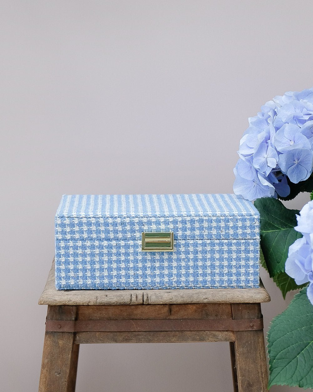 Joyero Louise con estampado de pata de gallo - outlet