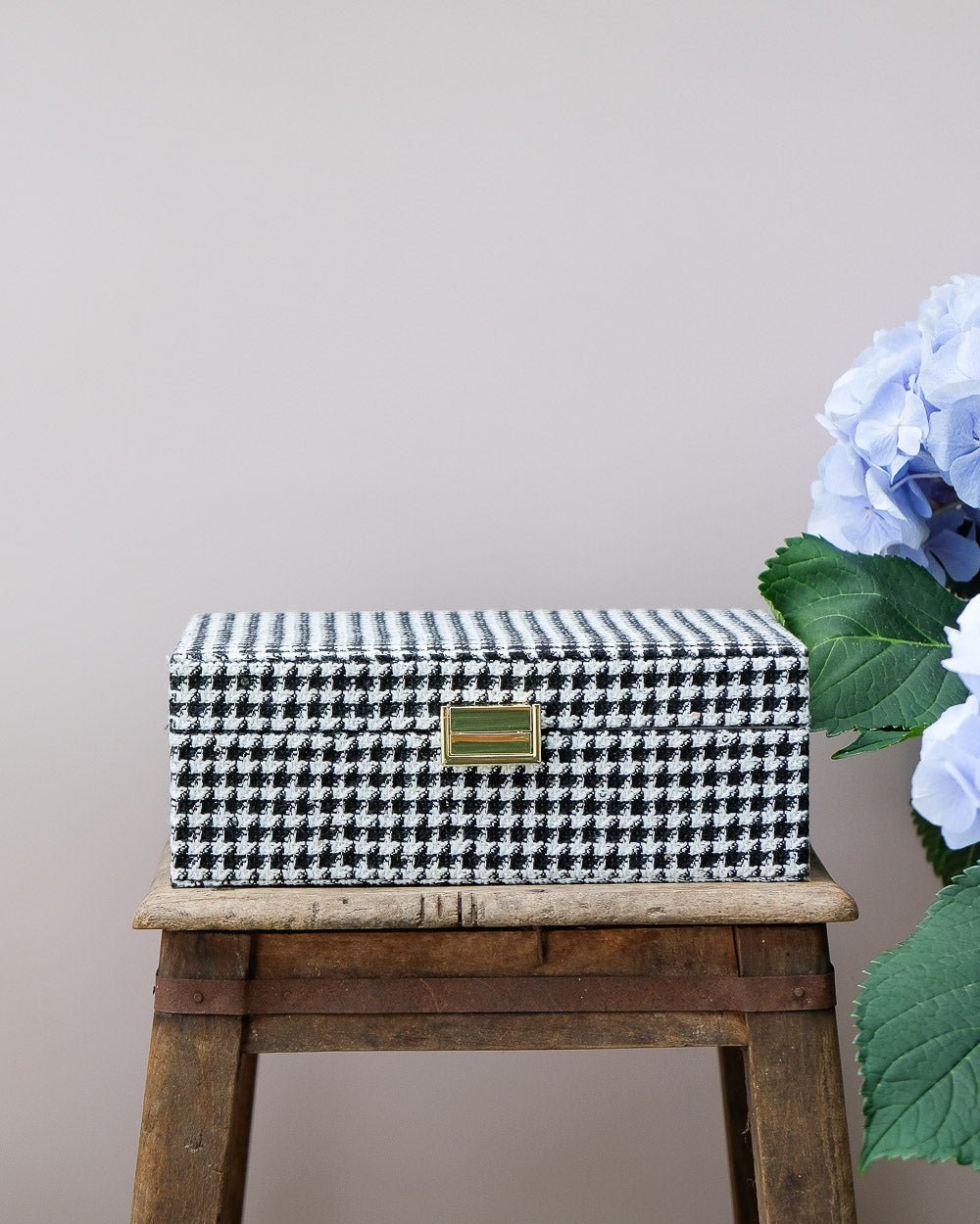 Joyero Louise con estampado de pata de gallo - outlet