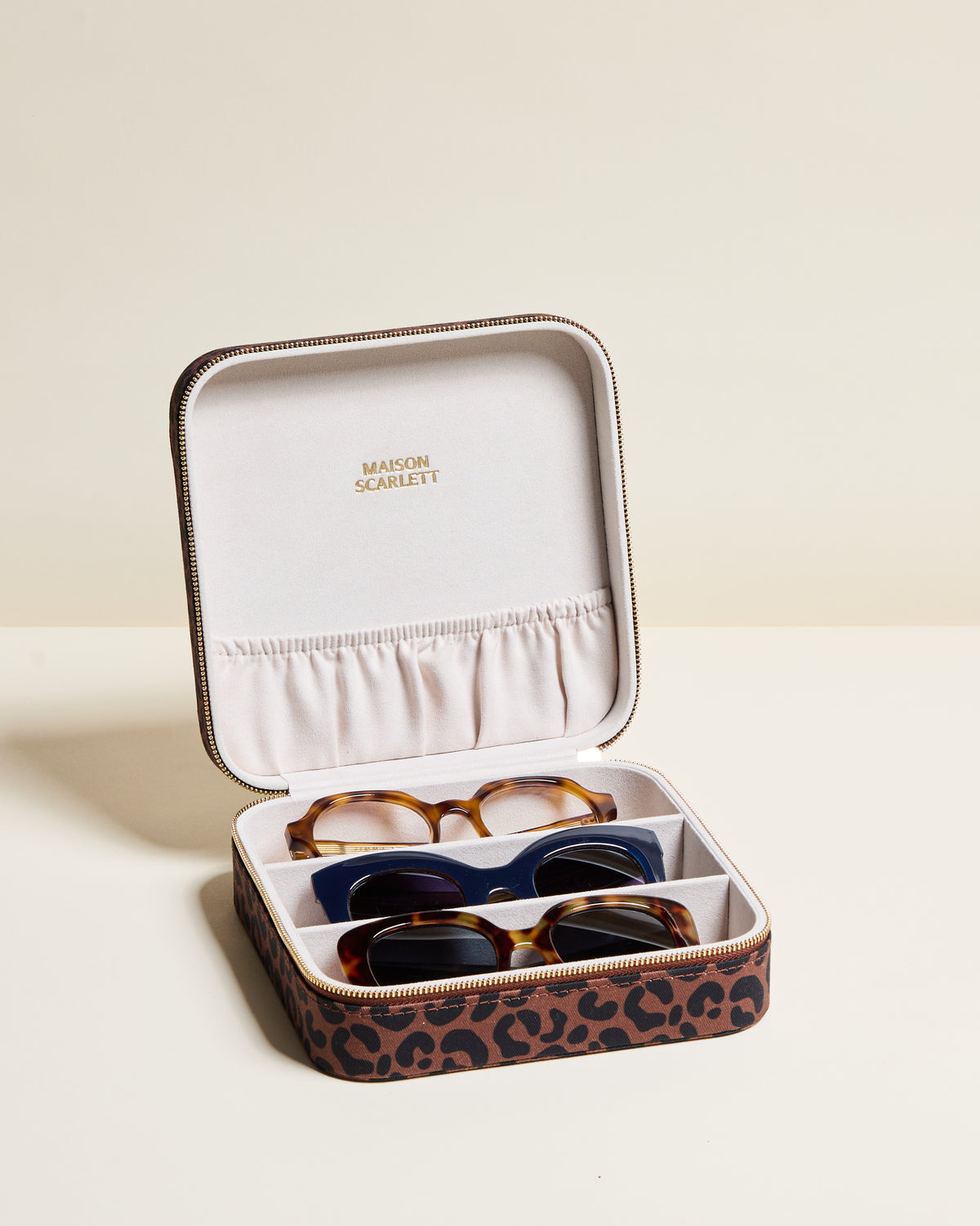 Caja para gafas Joséphine de leopardo