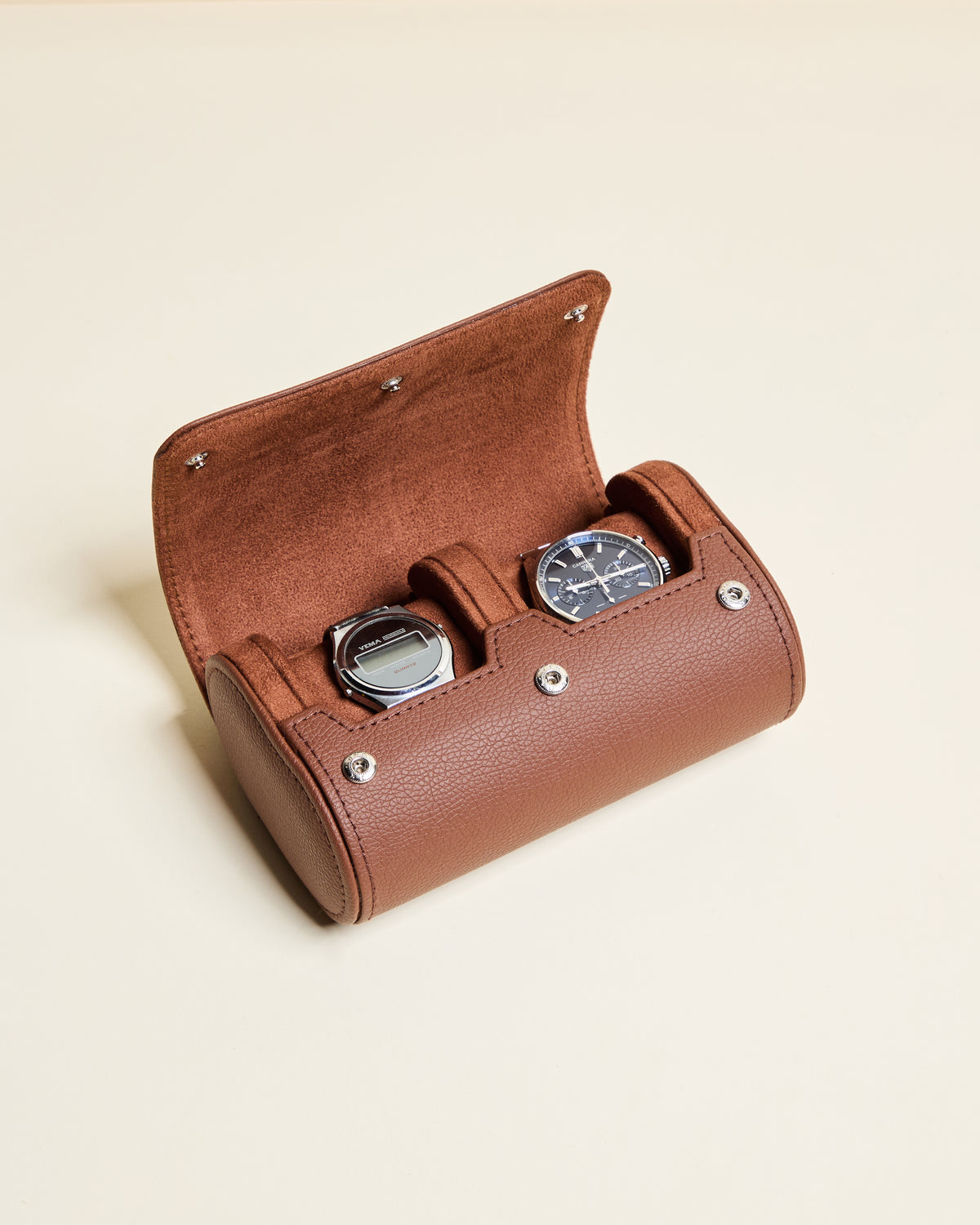 Caja de viaje para relojes James con 2 compartimentos