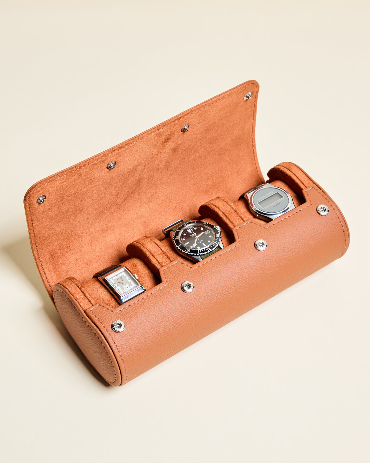 Estuche de viaje para relojes James con 3 compartimentos
