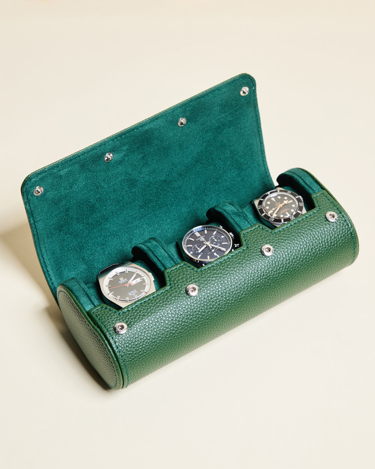 Estuche de viaje para relojes James con 3 compartimentos
