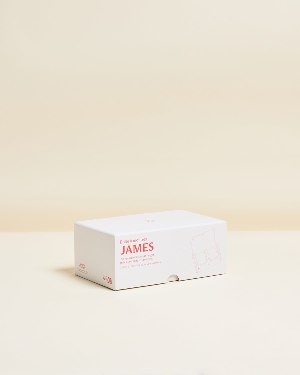 Caja de viaje para relojes James con 2 compartimentos