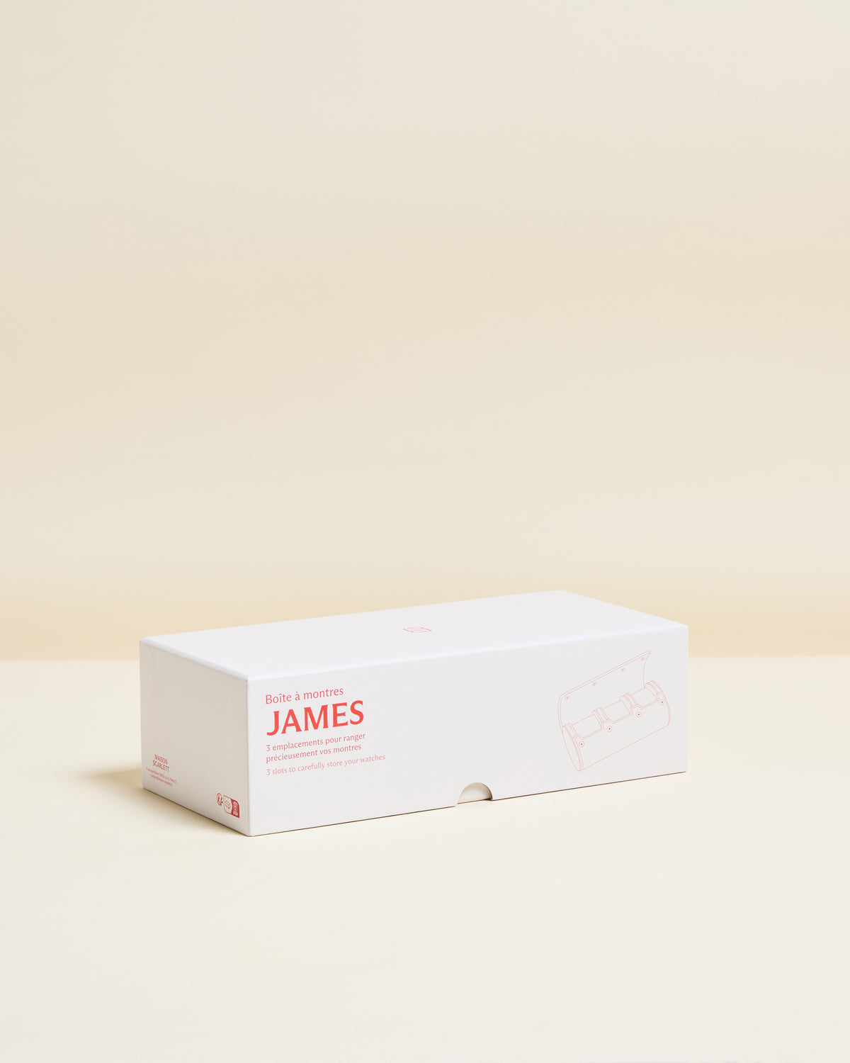 Estuche de viaje para relojes James con 3 compartimentos