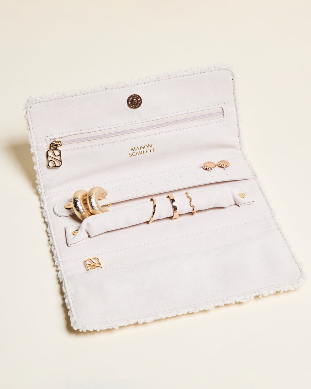 Estuche para joyas Catherine de tejido bouclé