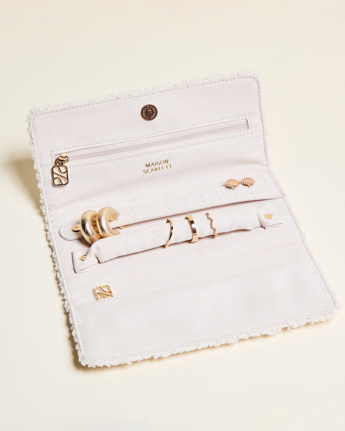 Estuche para joyas Catherine de tejido bouclé