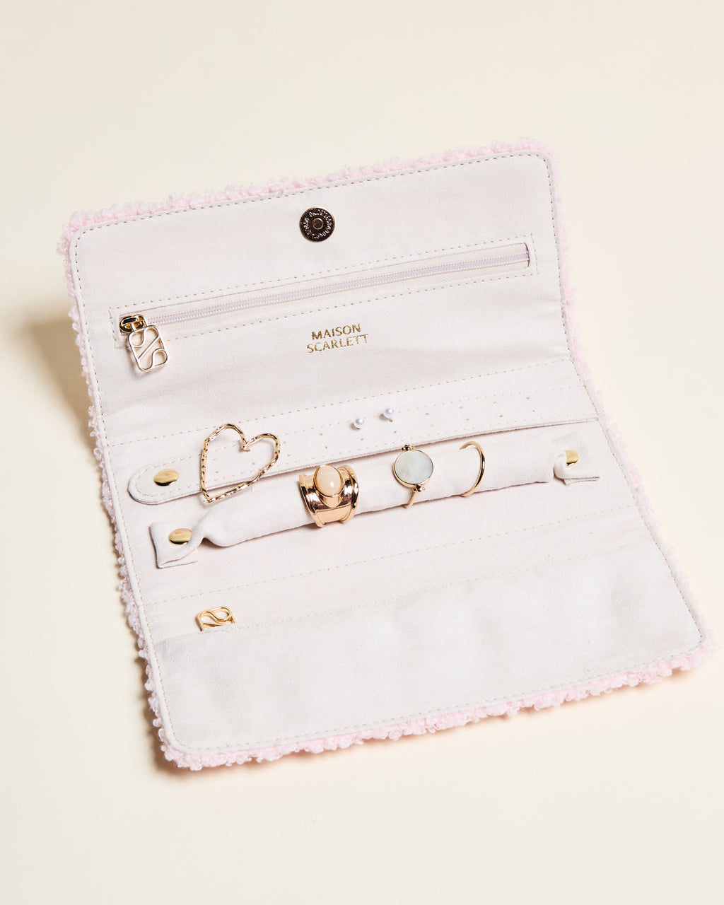 Estuche para joyas Catherine de tejido bouclé