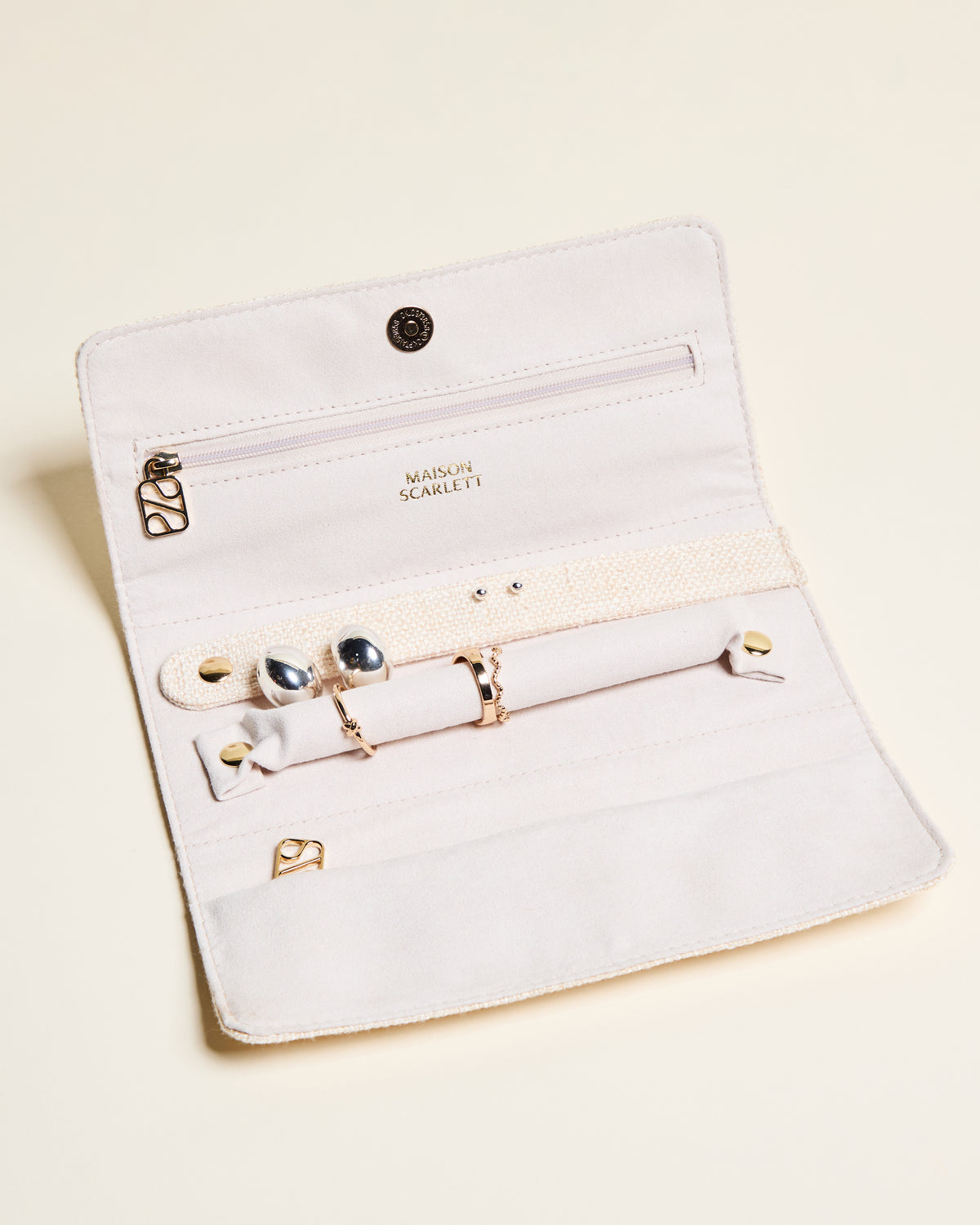 Estuche para joyas Catherine con efecto lino