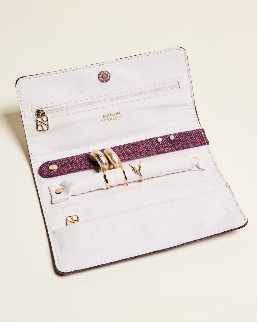 Estuche para joyas Catherine con efecto lino