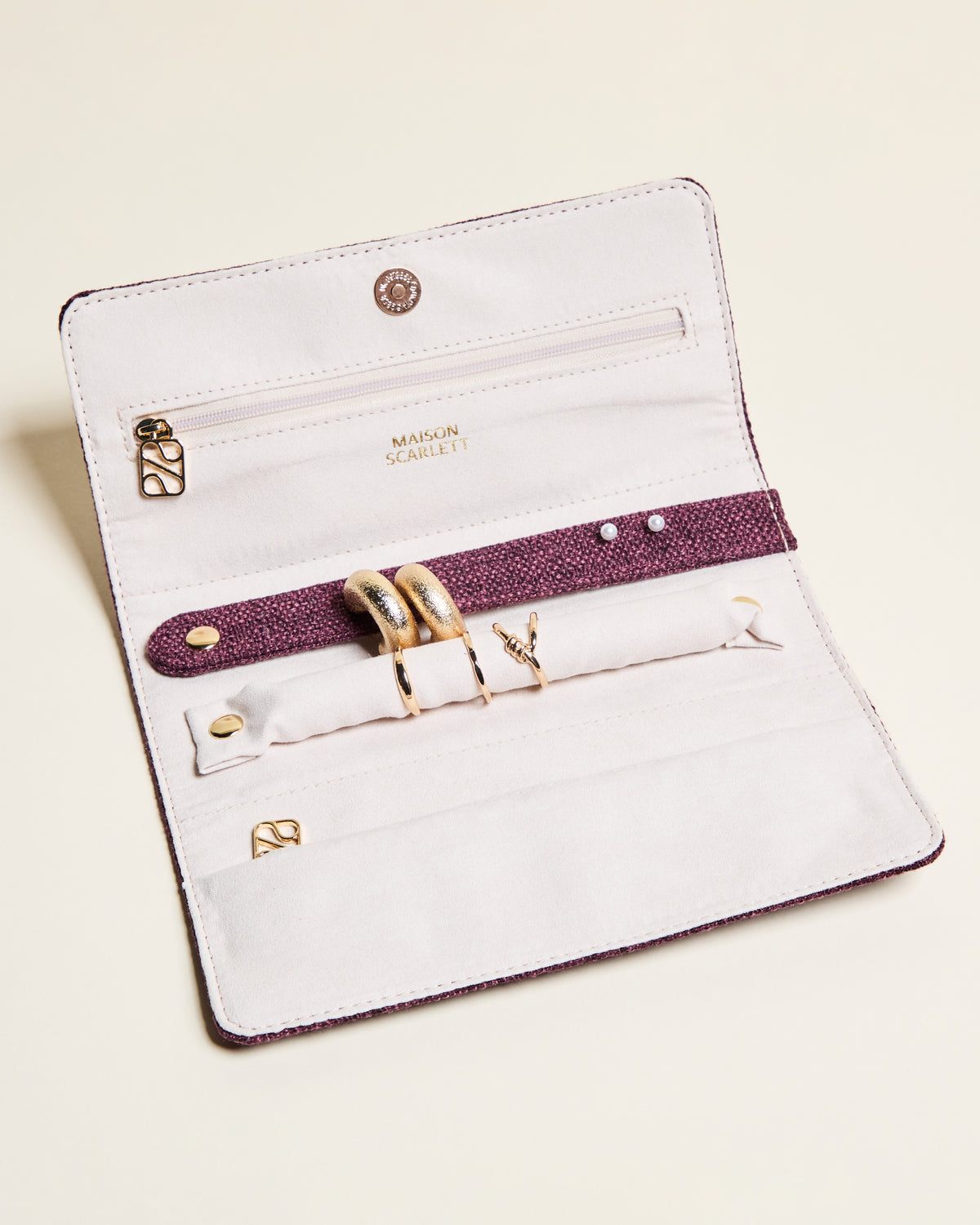 Estuche para joyas Catherine con efecto lino