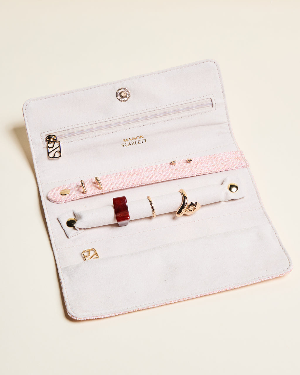 Estuche para joyas Catherine con efecto lino