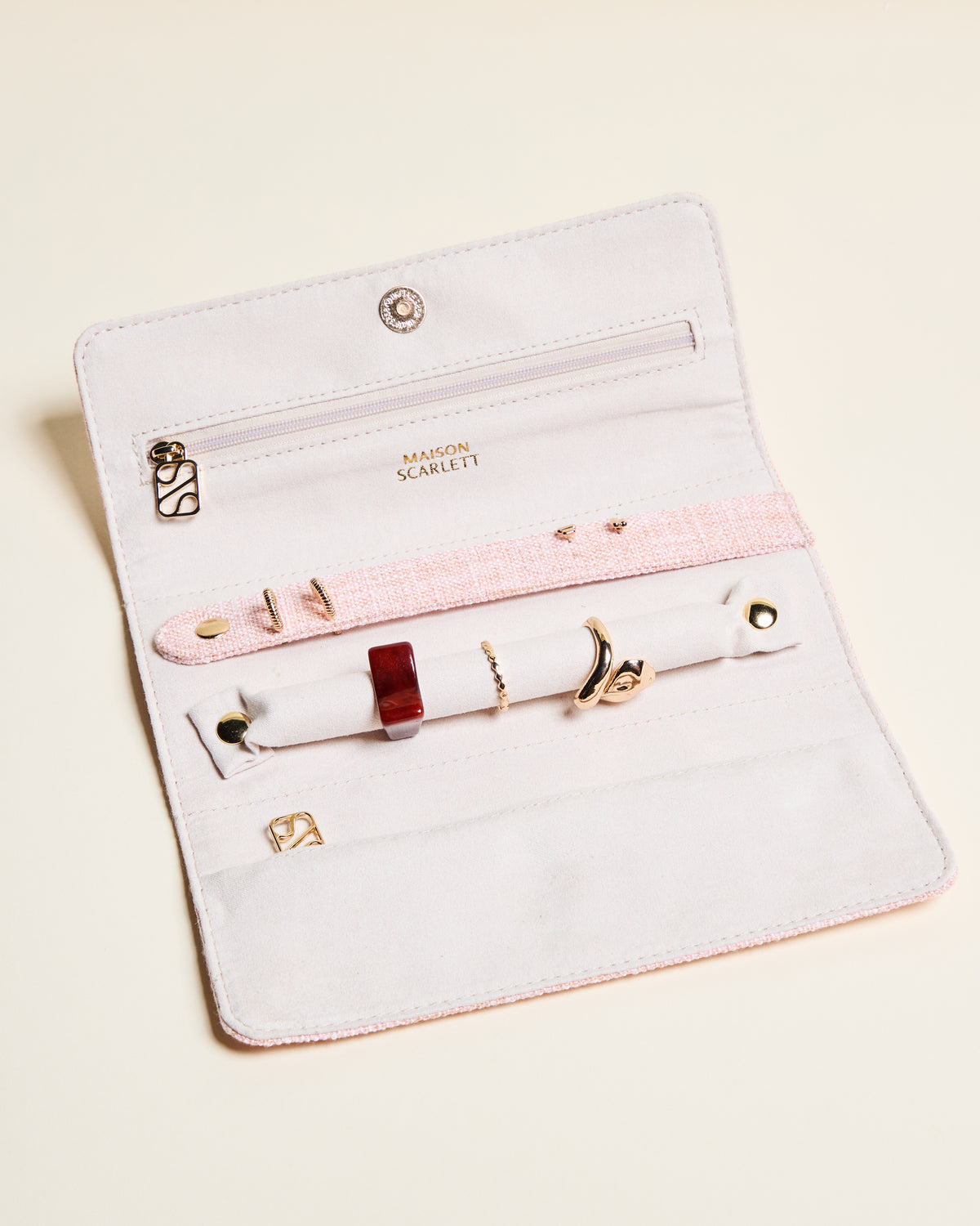 Estuche para joyas Catherine con efecto lino