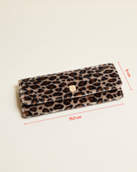 Estuche para joyas Catherine de terciopelo con estampado de leopardo