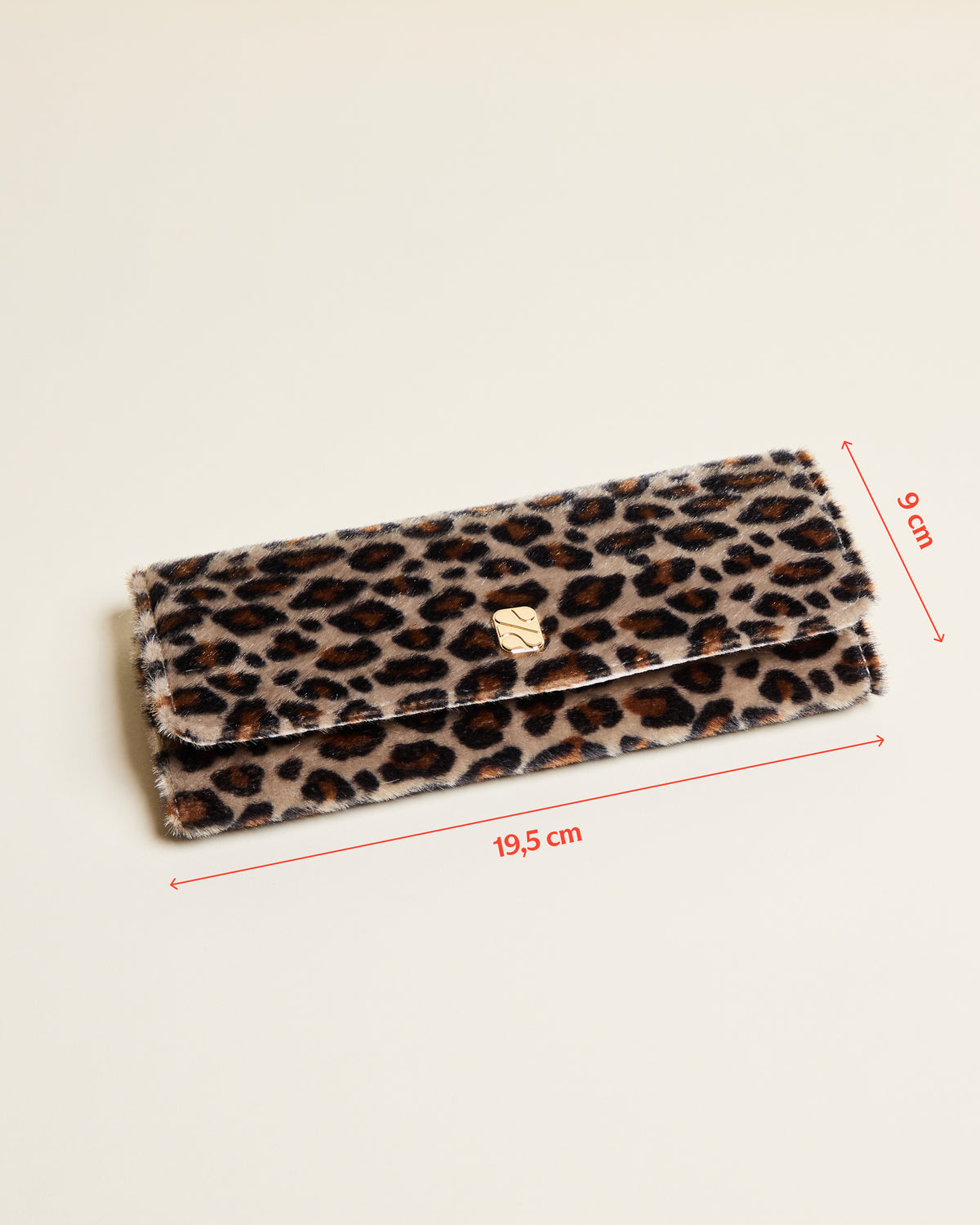 Estuche para joyas Catherine de terciopelo con estampado de leopardo