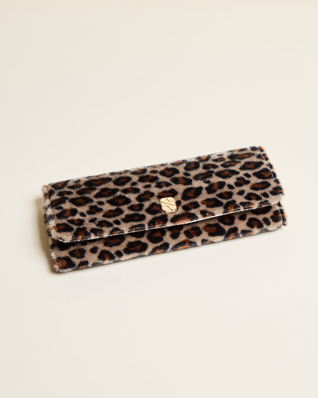 Estuche para joyas Catherine de terciopelo con estampado de leopardo