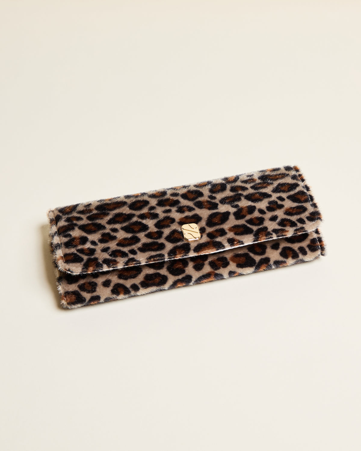 Estuche para joyas Catherine de terciopelo con estampado de leopardo
