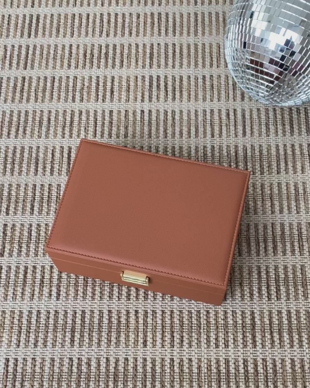 Joyero Louise con efecto lino - outlet