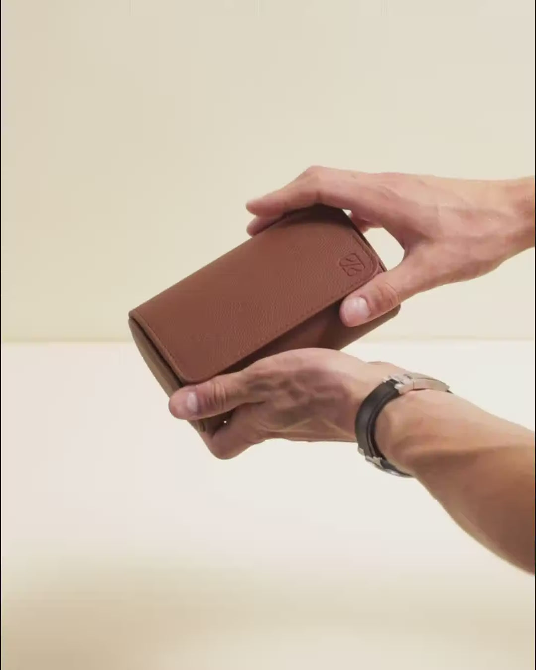 Caja de viaje para relojes James con 2 compartimentos